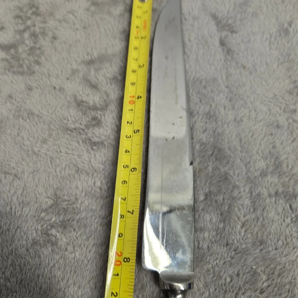 Vintage Royal Brand Sharp Cutter Stainless Steel Carving Knife Black Stag Handle